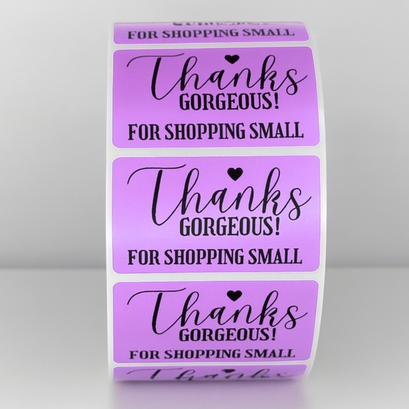 Thanks Gorgeous! For Shopping Small" Stickers | Small Business Packaging - Picture 6 of 11